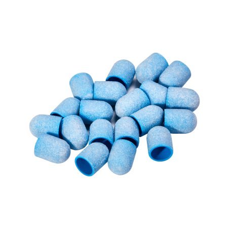 Schuurkapjes EXO Hard Cap blauw 10 mm grit 150, 20 stuks voor professionele pedicure, podologie en salonpraktijk