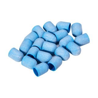 Professionele schuurkapjes EXO Hard Cap blauw 10 mm grit 220, 20 stuks voor pedicure, podologie en salons in de praktijk