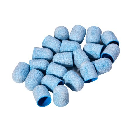 Schuurkapjes EXO Hard Cap blauw 13 mm grit 80, 20 stuks voor professionele pedicure en podologie voor salon, praktijk en studio