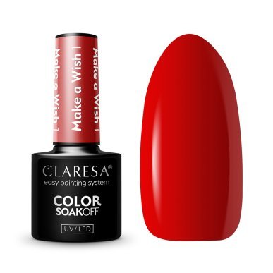 Hybride nagellak voor manicure Claresa Make a Wish 1 5 g met egale kleur en glans voor salon en thuisgebruik