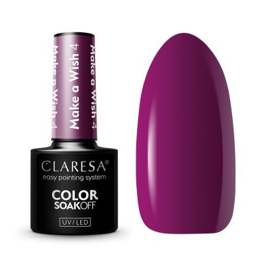Hybride nagellak Claresa Make a Wish 4 5 g voor manicure met egale kleur, hoge glans en langdurige salonafwerking