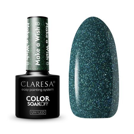 Hybride nagellak Claresa Make a Wish 8 5 g voor manicure met egale kleur, glans en langdurige salonafwerking