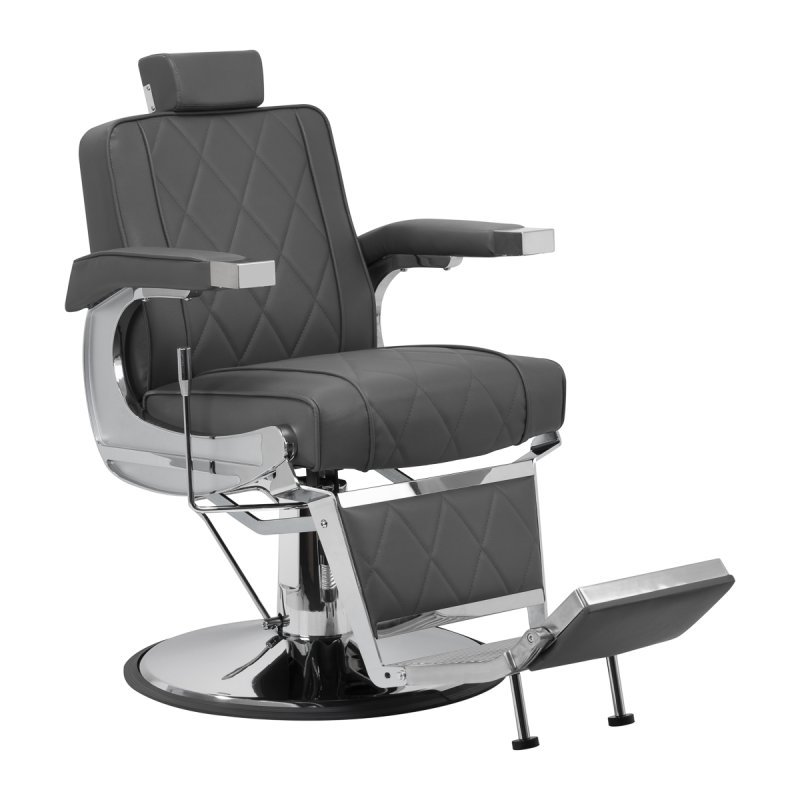 Professionele barberstoel Hair System BM88066 grijs voor knippen, baardverzorging en comfortabel werken in de barbershop