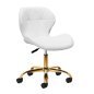 Cosmetische kruk 4Rico QS-06G wit voor professioneel salonwerk met verstelbare zithoogte en comfortabele rugleuning