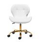 Cosmetische kruk 4Rico QS-06G wit voor professioneel salonwerk met verstelbare zithoogte en comfortabele rugleuning