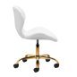Cosmetische kruk 4Rico QS-06G wit voor professioneel salonwerk met verstelbare zithoogte en comfortabele rugleuning