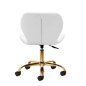 Cosmetische kruk 4Rico QS-06G wit voor professioneel salonwerk met verstelbare zithoogte en comfortabele rugleuning