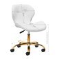 Cosmetische kruk 4Rico QS-06G wit voor professioneel salonwerk met verstelbare zithoogte en comfortabele rugleuning