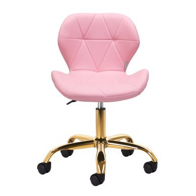 Professionele cosmetische kruk 4Rico QS-06G roze voor manicure, make-up, wenkbrauwstyling en receptiewerk