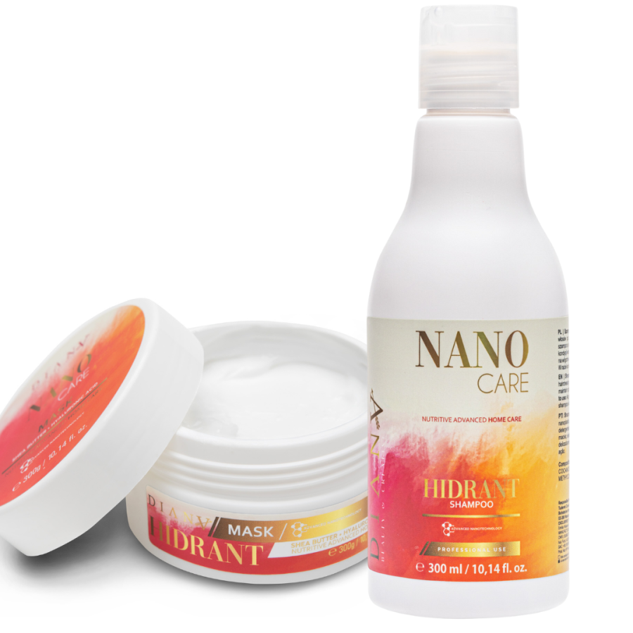 NanoGold nanplasstie care Set szampon + maska 300ml + 300g