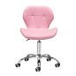 Professionele cosmetische kruk 4Rico QS-06 roze met rugleuning, gaslift en wielen voor manicure, make-up en receptie