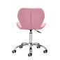 Professionele cosmetische kruk 4Rico QS-06 roze met rugleuning, gaslift en wielen voor manicure, make-up en receptie