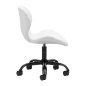 Professionele cosmetische kruk 4Rico QS-06B wit met rugleuning en gaslift voor manicure, make-up en salonwerk