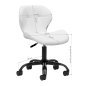 Professionele cosmetische kruk 4Rico QS-06B wit met rugleuning en gaslift voor manicure, make-up en salonwerk