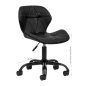 Professionele cosmetische kruk 4Rico QS-06B zwart met rugleuning en gaslift voor salon, make-up en receptiewerk