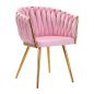 Professionele cosmetische stoel 4Rico QS-GW06G roze met comfortabele zit voor make-up, brows en receptie in salon of studio