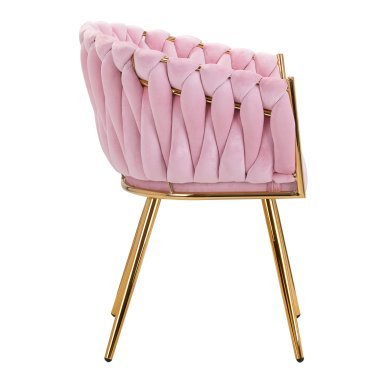 Professionele cosmetische stoel 4Rico QS-GW06G roze met comfortabele zit voor make-up, brows en receptie in salon of studio