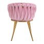 Professionele cosmetische stoel 4Rico QS-GW06G roze met comfortabele zit voor make-up, brows en receptie in salon of studio
