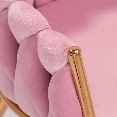 Professionele cosmetische stoel 4Rico QS-GW06G roze met comfortabele zit voor make-up, brows en receptie in salon of studio
