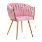 Professionele cosmetische stoel 4Rico QS-GW06G roze met comfortabele zit voor make-up, brows en receptie in salon of studio