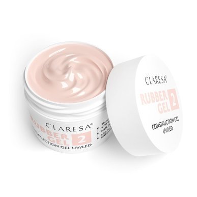 Rubber buildergel Claresa Rubber Gel 2 warm lichtroze 45 g voor nagelopbouw, verlenging en versteviging van de nagelplaat