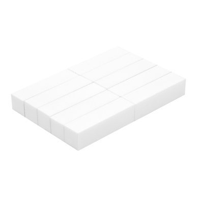 Bufferblok voor manicure Ocho Nails wit, grit 10, 10 stuks voor gel, acryl, acrygel en natuurlijke nagels voor salonwerk