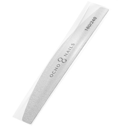 Halve maan nagelvijl Ocho Nails slim 180/240, 1 stuk safe pack voor manicure, gel, acryl en professionele salonstyling