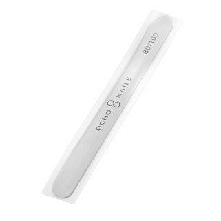 Rechte nagelvijl Ocho Nails 80/100, 1 stuk safe pack voor professioneel manicurewerk met gel, acryl en natuurlijke nagels