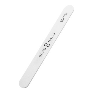 Rechte nagelvijl Ocho Nails 80/100, 10 stuks voor manicure, gel, acryl en natuurlijke nagels in de salon