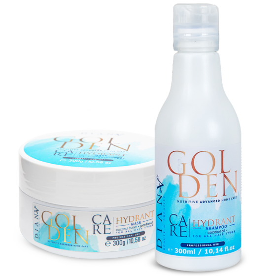 GoldenBlue Proteine ontkrullen Care set shampoo + haarmasker 300ml + 300g