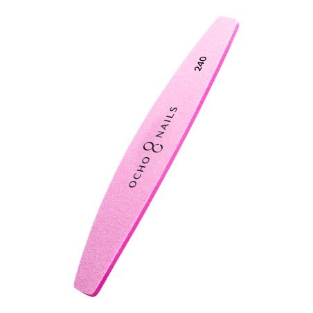 Halve maan polijstpads voor metalen vijl Ocho Nails korrel 240, 10 stuks voor manicure, gel, acryl en salonwerk