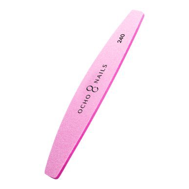 Halve maan polijstpads voor metalen vijl Ocho Nails korrel 240, 10 stuks voor manicure, gel, acryl en salonwerk