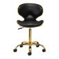 Professionele cosmetische kruk Gabbiano Q-4599G zwart goud met rugleuning voor salons, praktijken en mobiele werkplekken Professionele cosmetische kruk Gabbiano Q-4599G zwart goud met rugleuning voor salons, praktijken en mobiele werkplekken