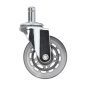Krukwielen Roll Speed zilver voor salonkrukken en mobiele werkplekken, drukmontage, 5 stuks met soepel rijcomfort Krukwielen Roll Speed zilver voor salonkrukken en mobiele werkplekken, drukmontage, 5 stuks met soepel rijcomfort