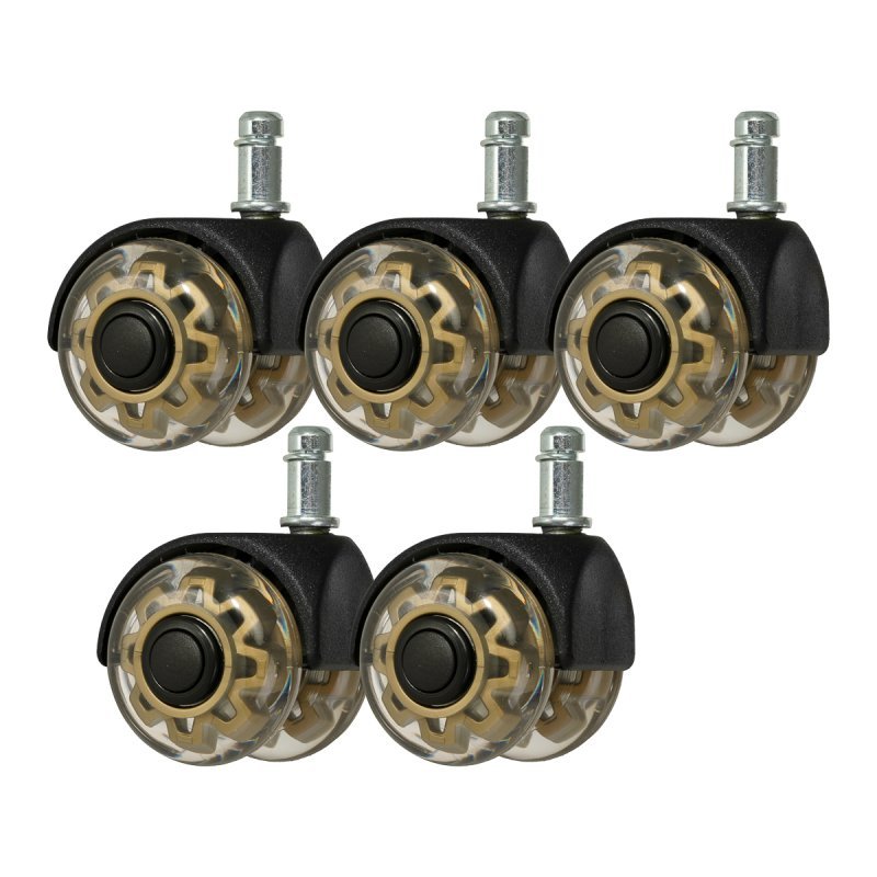 Drukwielen voor krukken Roll Speed Duo met ABEC-7 lagers en dubbele wielen, set van 5 voor salon en werkplek Drukwielen voor krukken Roll Speed Duo met ABEC-7 lagers en dubbele wielen, set van 5 voor salon en werkplek