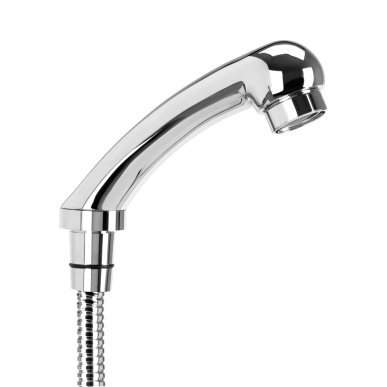 Regendouche mengkraan Gabbiano voor kapperswasunit met brede waterstraal en zwart-chromen afwerking voor professioneel salon
