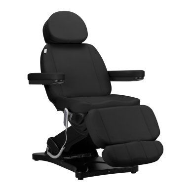 Professionele elektrische behandelstoel Sillon Classic met 3 motoren zwart voor salon, beautypraktijk en manicurewerkplek