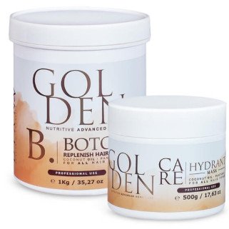 Golden Haarbotox 1000g + Afwerkingsmasker 500g – Intensieve Regeneratie, Hydratatie en Glans voor het Haar