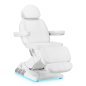 Professionele behandelstoel Sillon Luxury met 3 motoren, witte uitvoering en voetbediening voor salon, beautypraktijk en