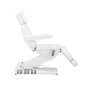 Professionele behandelstoel Sillon Luxury met 3 motoren, witte uitvoering en voetbediening voor salon, beautypraktijk en