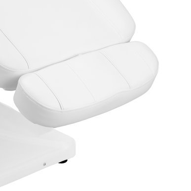 Professionele behandelstoel Sillon Luxury met 3 motoren, witte uitvoering en voetbediening voor salon, beautypraktijk en