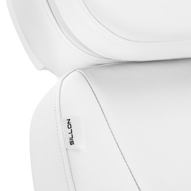 Professionele behandelstoel Sillon Luxury met 3 motoren, witte uitvoering en voetbediening voor salon, beautypraktijk en