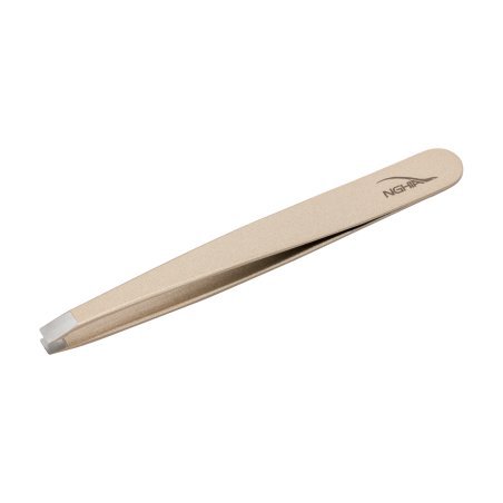 Wenkbrauwpincet NGHIA Export N.404 goud, 4 mm, 9,5 cm, voor nauwkeurige wenkbrauwstyling in salon en beautypraktijk