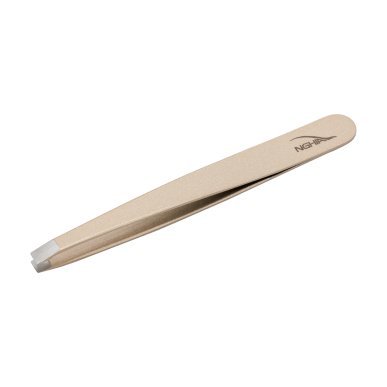 Wenkbrauwpincet NGHIA Export N.404 goud, 4 mm, 9,5 cm, voor nauwkeurige wenkbrauwstyling in salon en beautypraktijk