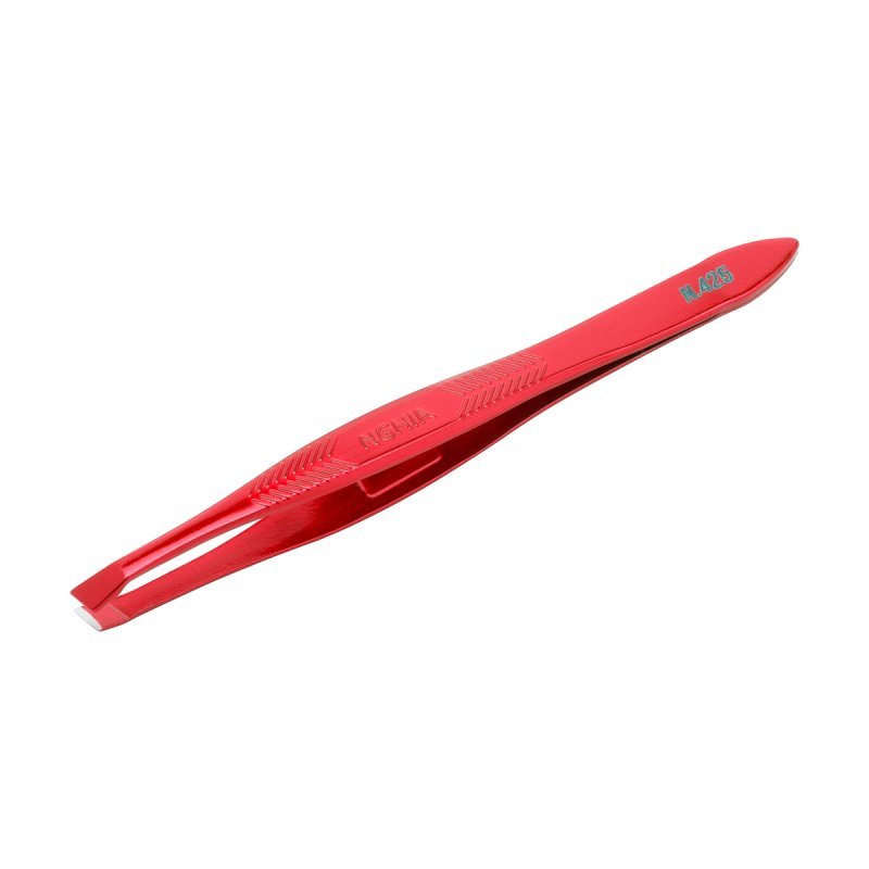Wenkbrauwpincet Nghia Export N-425 rood van roestvrij staal voor nauwkeurige styling in salon en beautypraktijk Wenkbrauwpincet Nghia Export N-425 rood van roestvrij staal voor nauwkeurige styling in salon en beautypraktijk