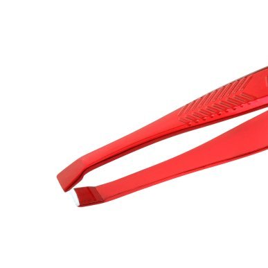 Wenkbrauwpincet Nghia Export N-425 rood van roestvrij staal voor nauwkeurige styling in salon en beautypraktijk