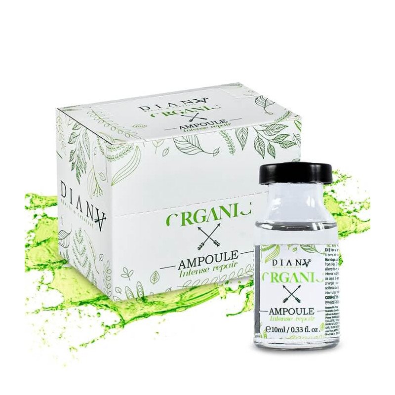 Haarampullen Organic 6x10ml voor beschadigd en pluizig haar met paars pigment, regeneratie, glans en anti-frizz Haarampullen Organic 6x10ml voor beschadigd en pluizig haar met paars pigment, regeneratie, glans en anti-frizz