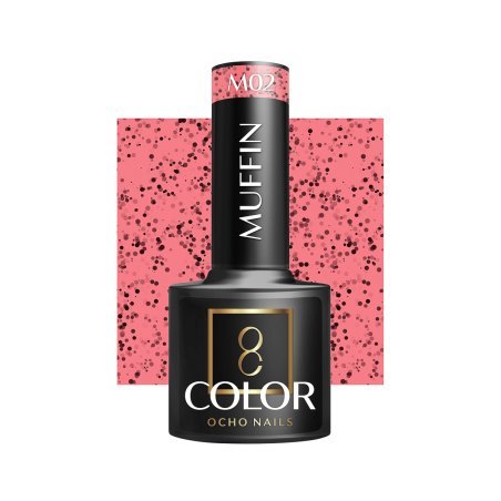 Hybride nagellak OCHO NAILS Muffin M02 5 g voor salon en nagelstudio met glanzende, duurzame manicure-afwerking