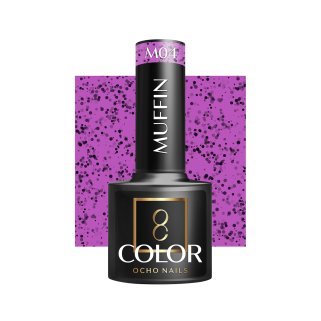 Hybride nagellak OCHO NAILS Muffin M04 5 g voor manicure met intense glans en stijlvolle stippen voor salon en studio