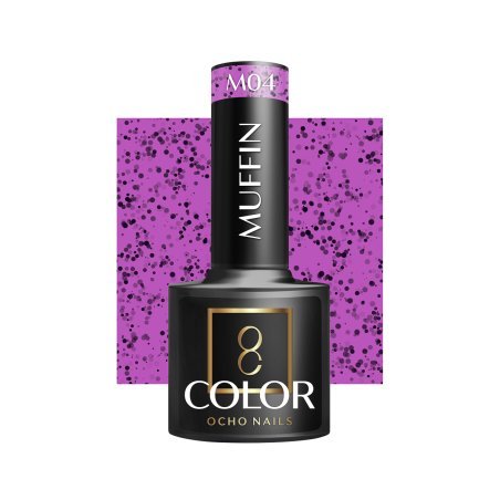 Hybride nagellak OCHO NAILS Muffin M04 5 g voor manicure met intense glans en stijlvolle stippen voor salon en studio